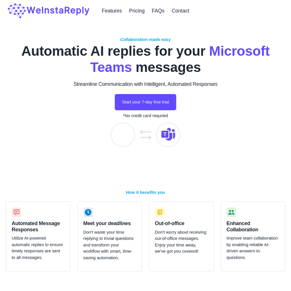 WeInstaReply website screenshot WeInstaReply website screenshot