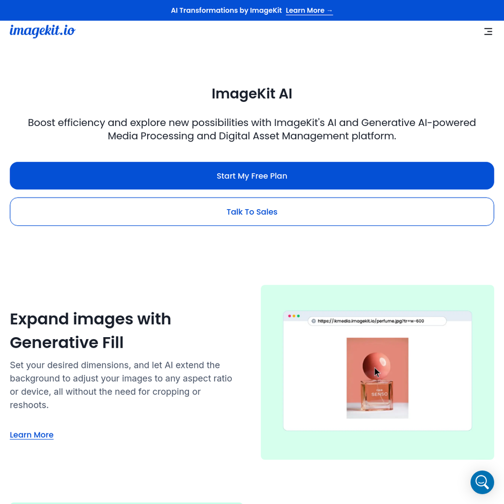 ImageKit website screenshot ImageKit website screenshot
