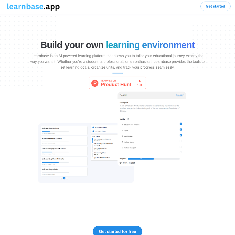 Learnbase website screenshot Learnbase website screenshot