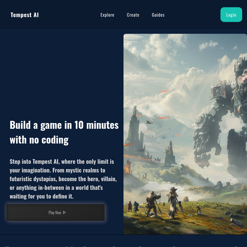 Tempest AI website screenshot Tempest AI website screenshot