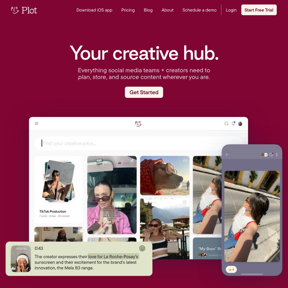 Plot website screenshot Plot website screenshot