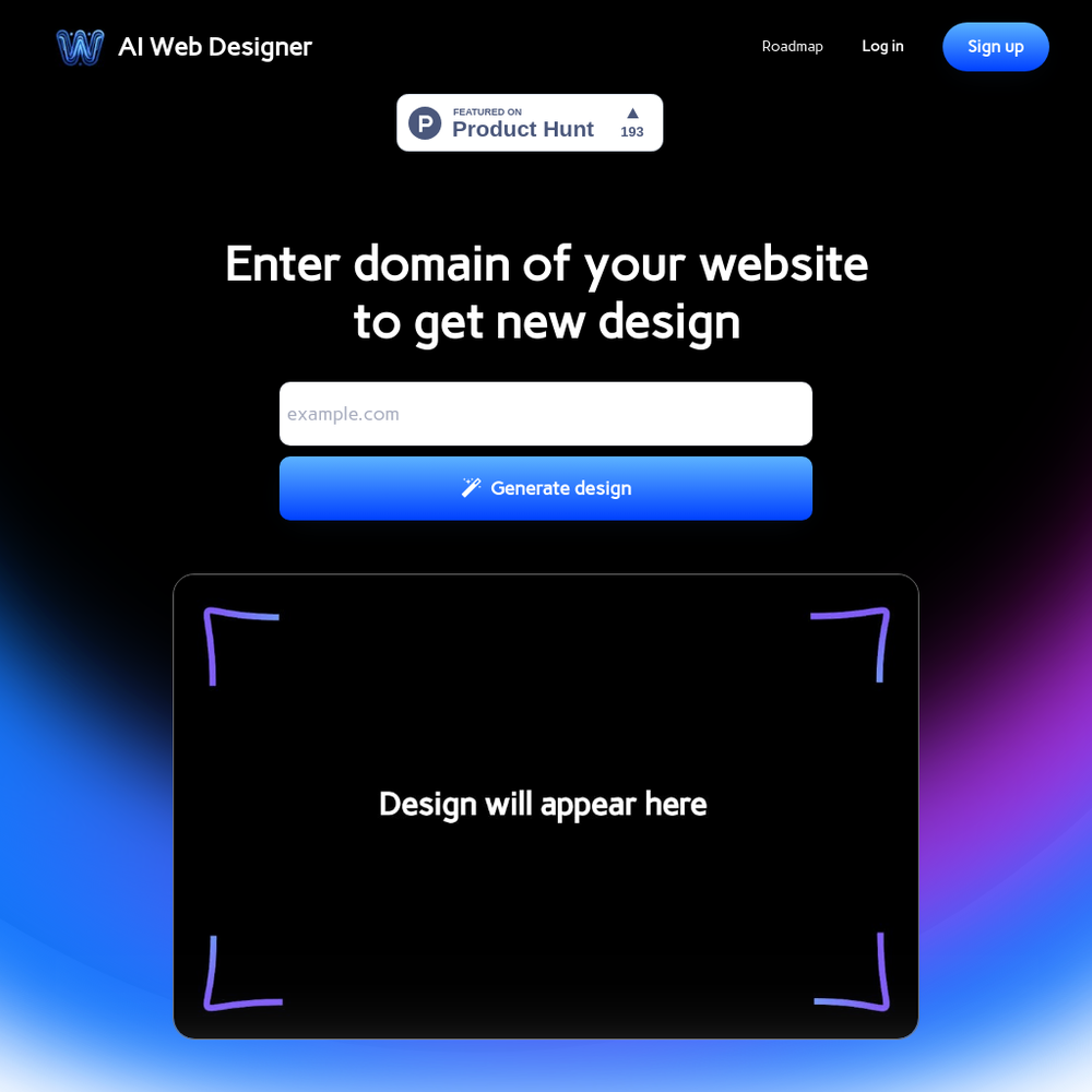 AI Web Designer website screenshot AI Web Designer website screenshot