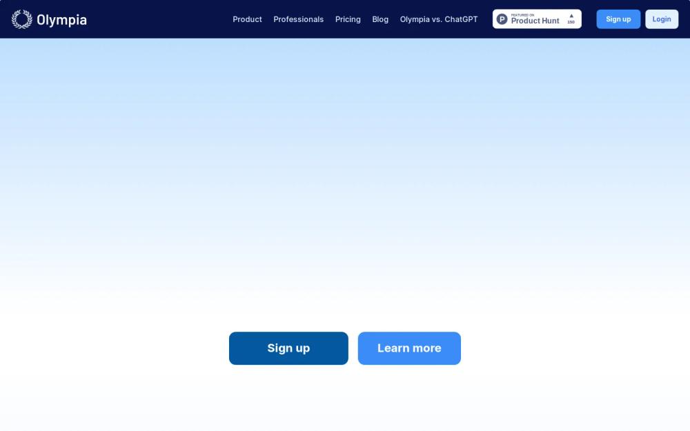 Olympia website screenshot Olympia website screenshot