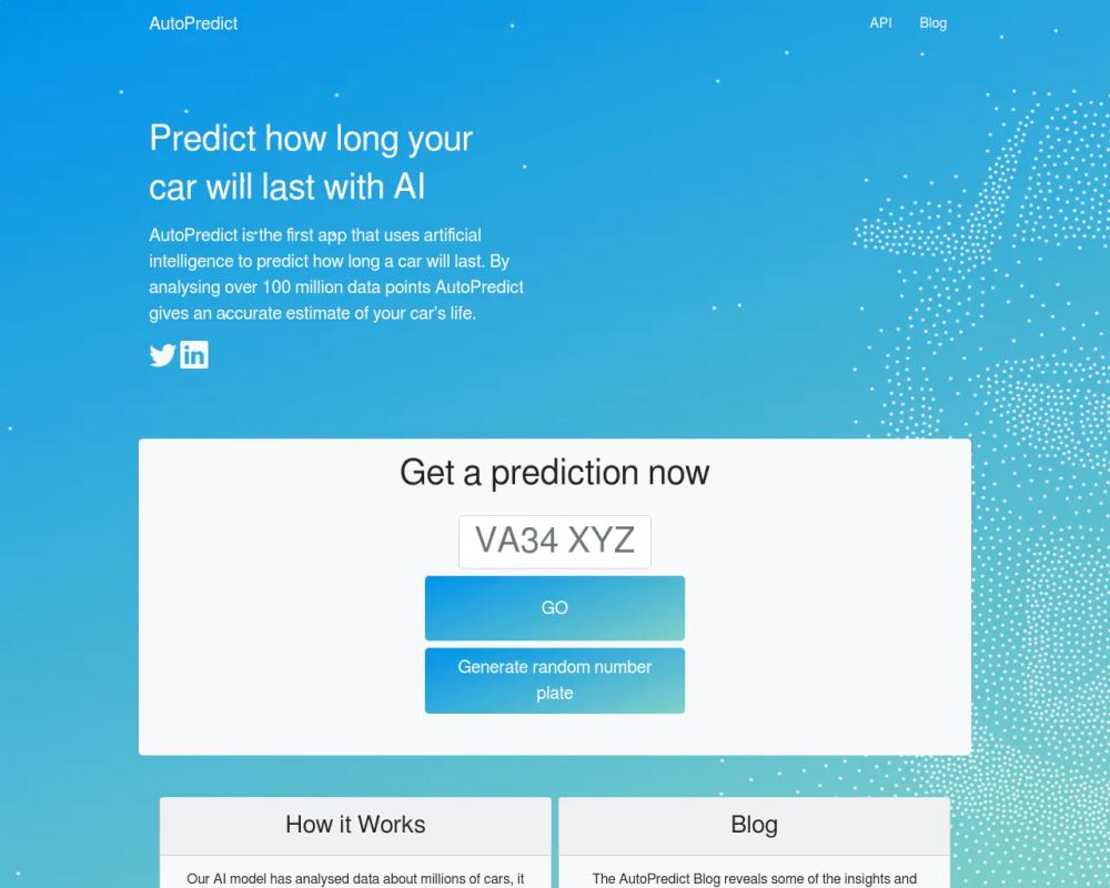 AutoPredict website screenshot AutoPredict website screenshot