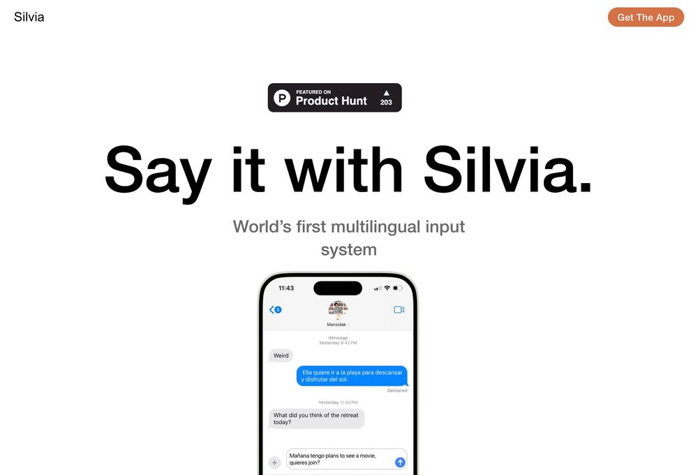 Silvia website screenshot Silvia website screenshot