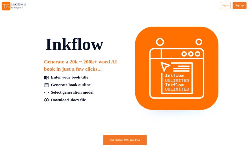 Inkflow website screenshot Inkflow website screenshot