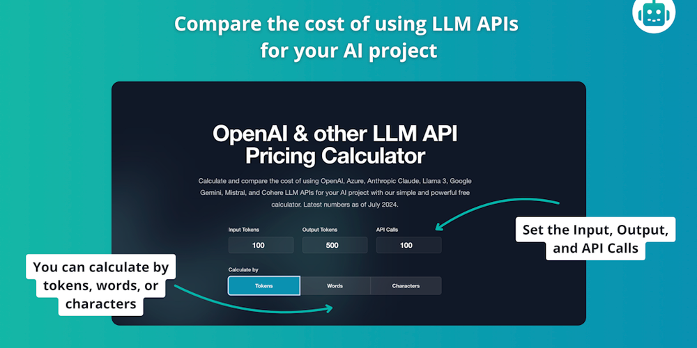 LLM API Pricing Calculator website screenshot LLM API Pricing Calculator website screenshot