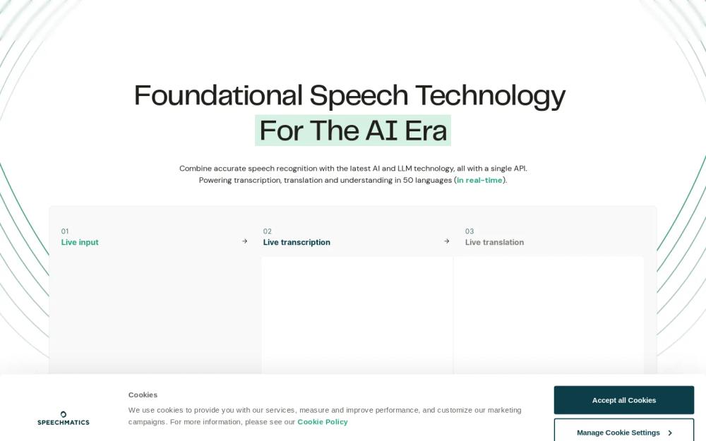 Speechmatics website screenshot Speechmatics website screenshot
