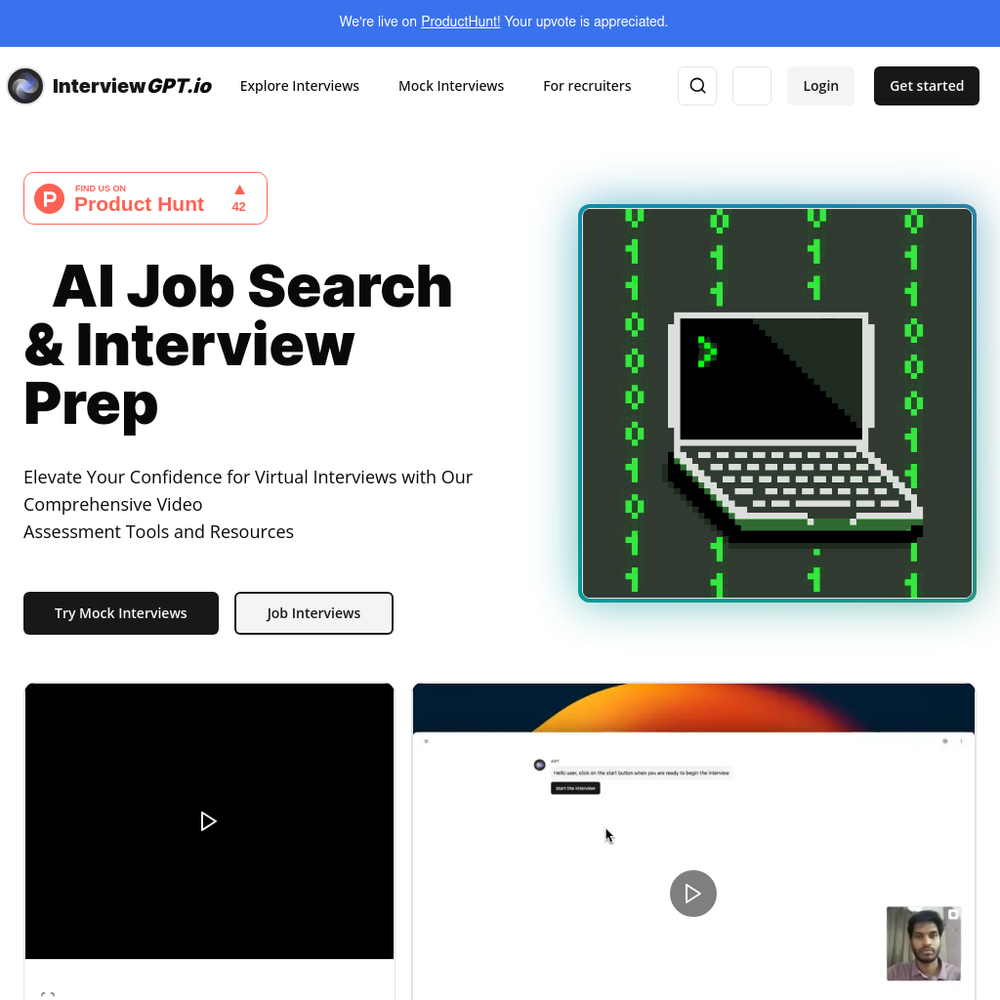 Interview GPT website screenshot Interview GPT website screenshot
