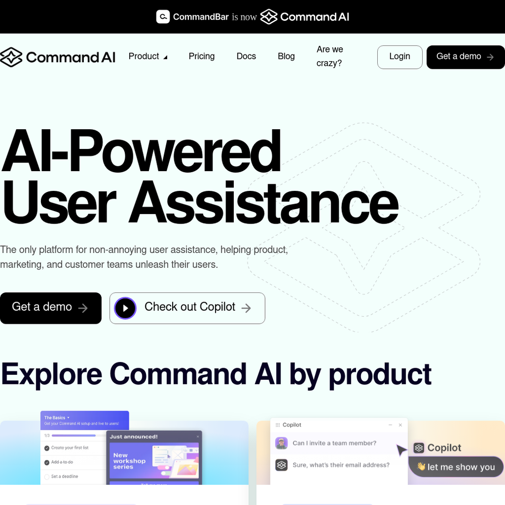 Command AI website screenshot Command AI website screenshot