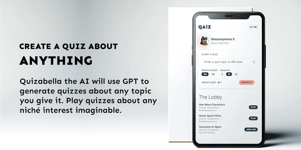 Qaiz website screenshot Qaiz website screenshot
