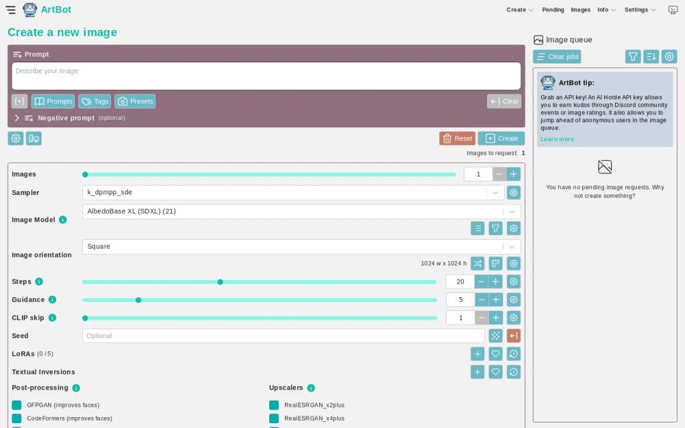ArtBot website screenshot ArtBot website screenshot