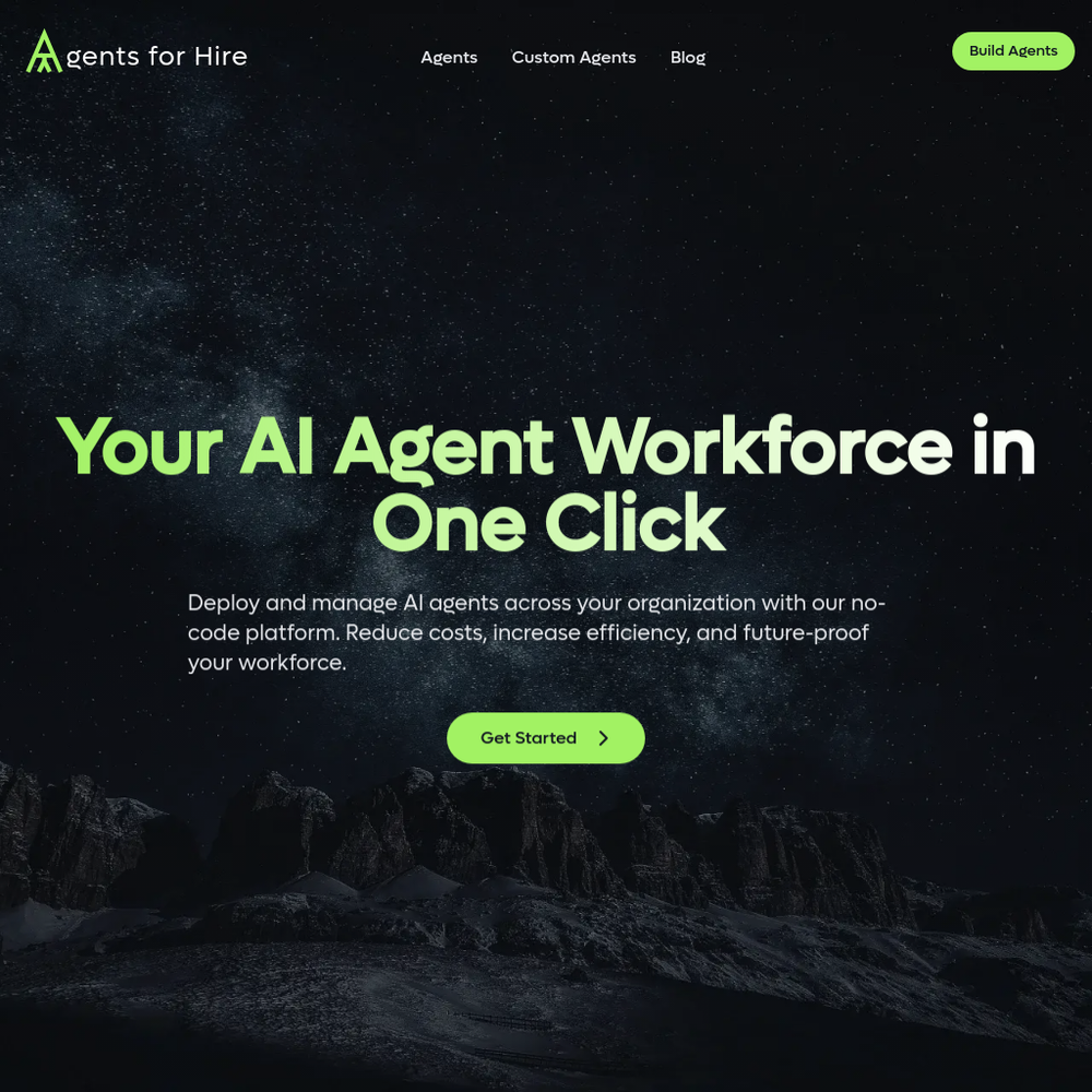 Agents for Hire website screenshot Agents for Hire website screenshot