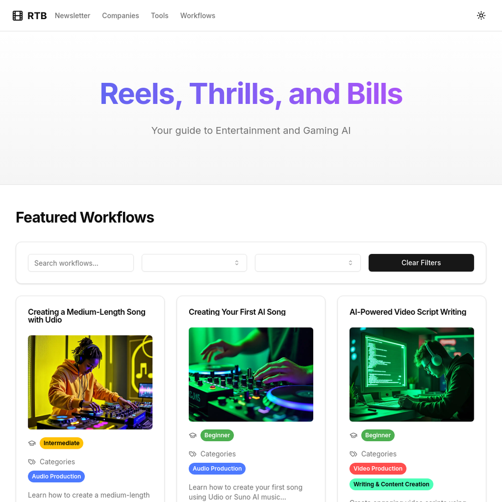 RTB App website screenshot RTB App website screenshot