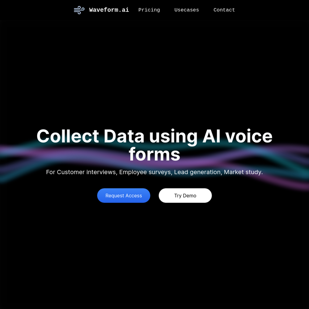 Waveform.ai website screenshot Waveform.ai website screenshot