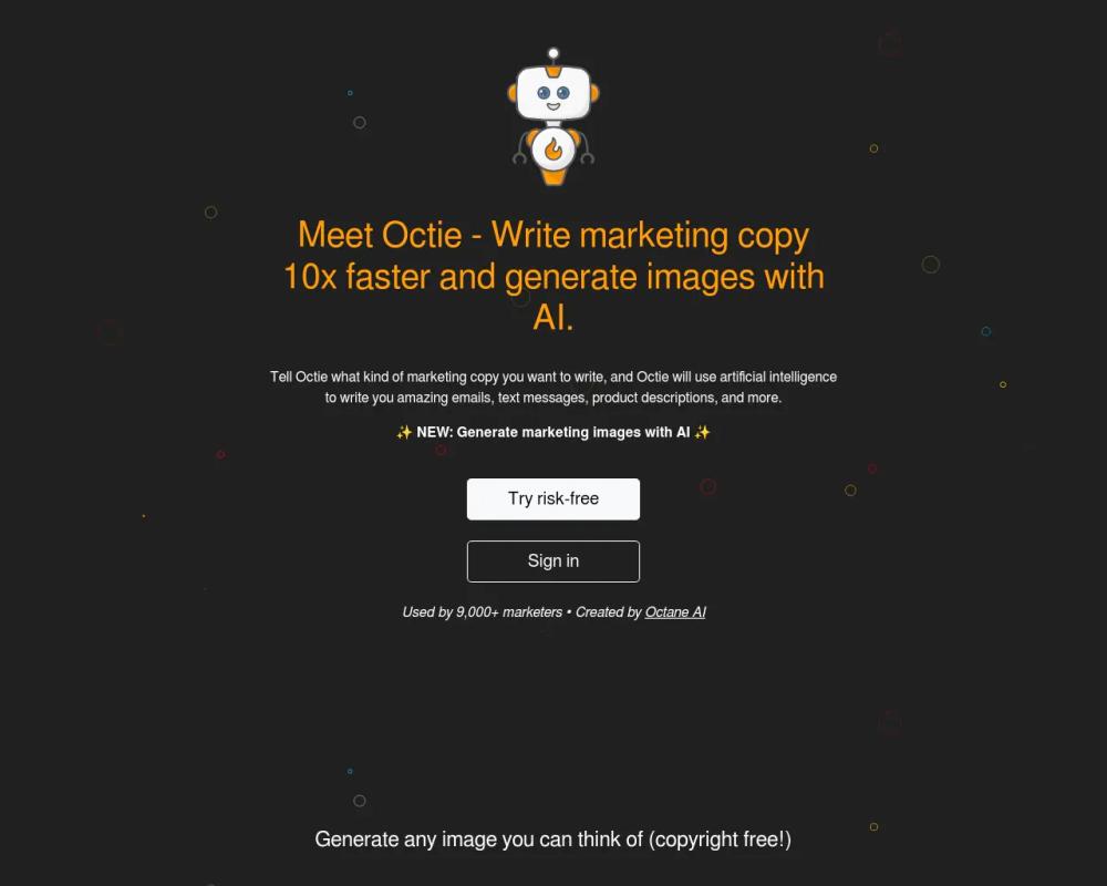 Octie.ai website screenshot Octie.ai website screenshot