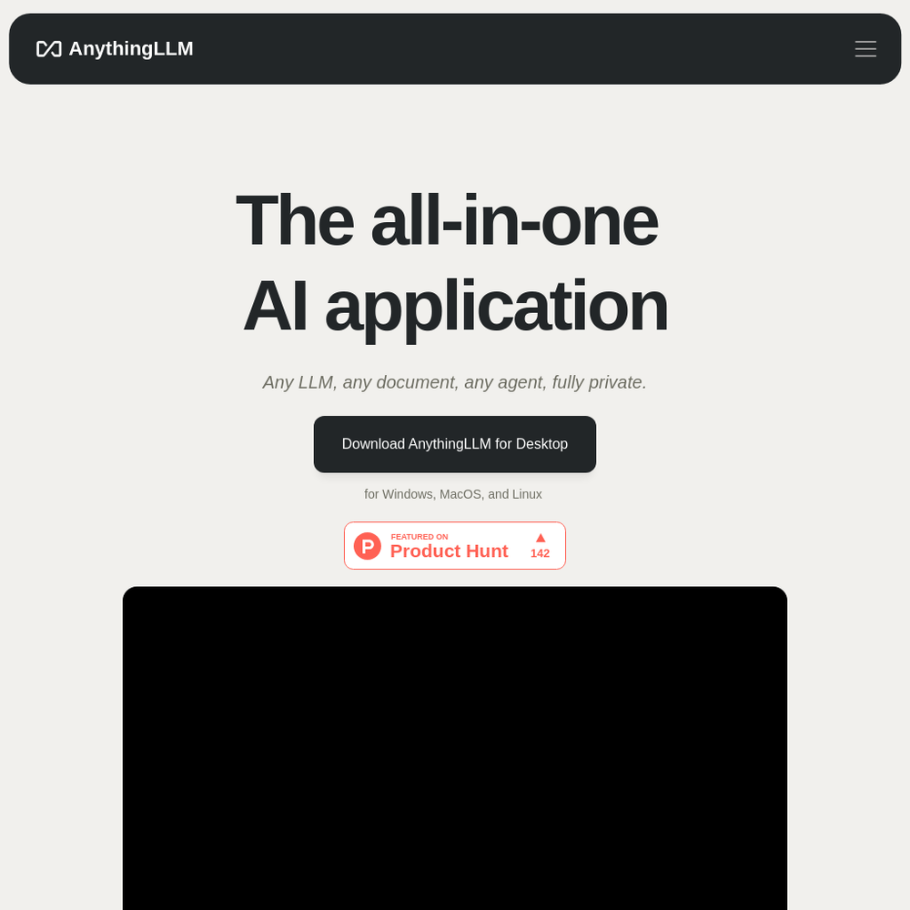AnythingLLM website screenshot AnythingLLM website screenshot