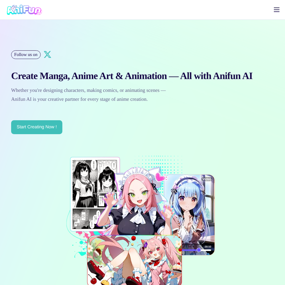 AniFun AI website screenshot AniFun AI website screenshot