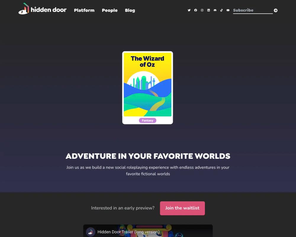 hidden door website screenshot hidden door website screenshot