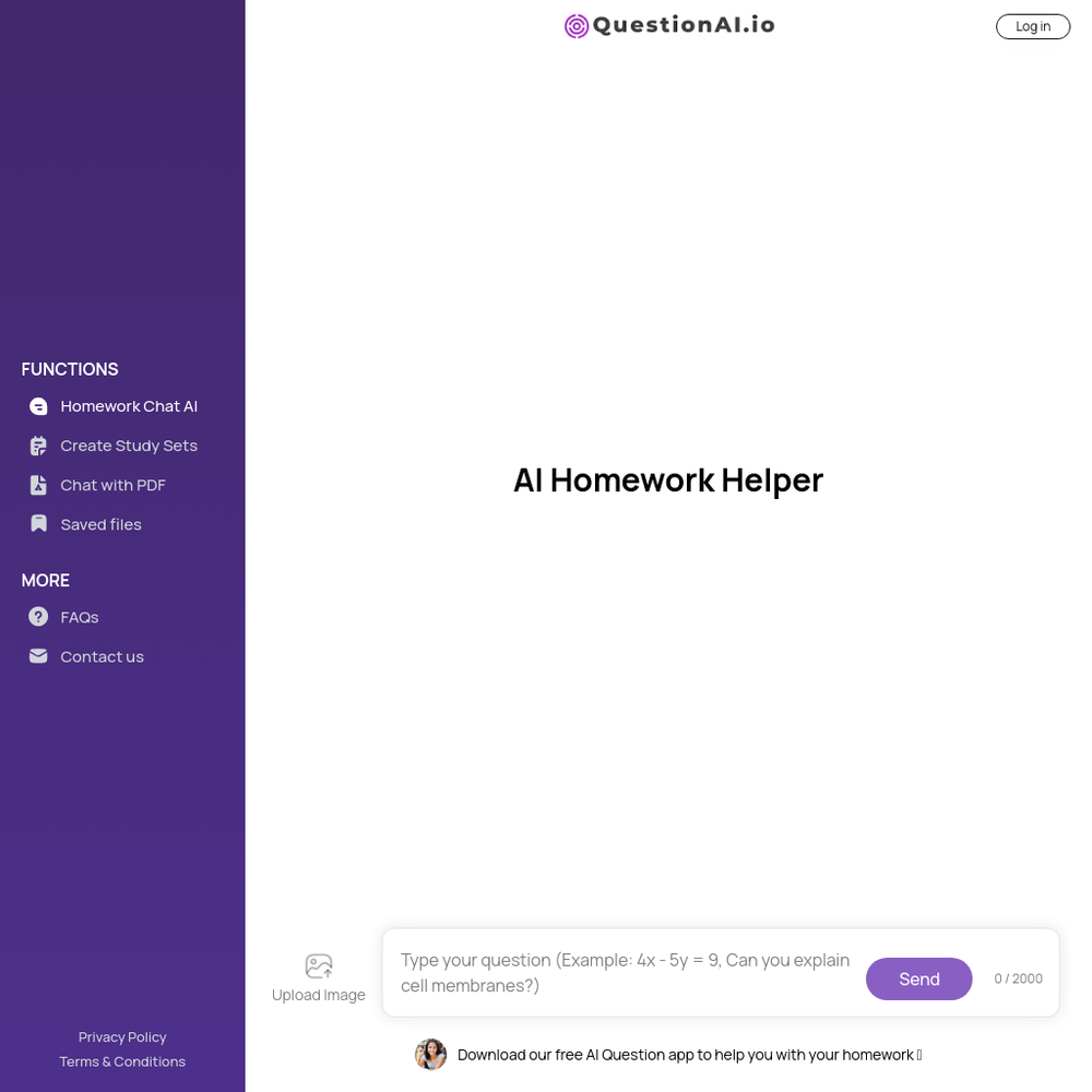 Question AI website screenshot Question AI website screenshot