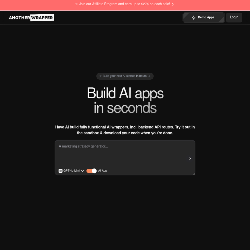 AnotherWrapper website screenshot AnotherWrapper website screenshot