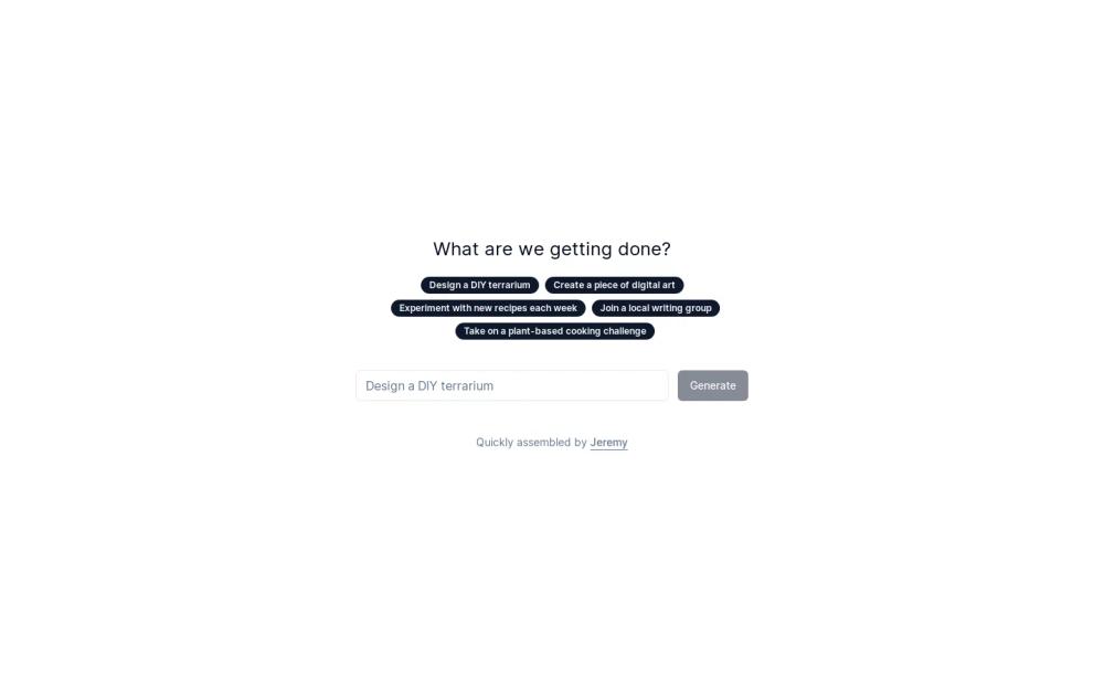 Checklist Generator website screenshot Checklist Generator website screenshot