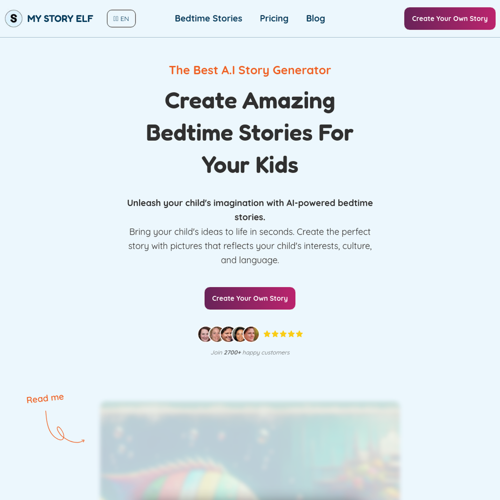 My Story Elf website screenshot My Story Elf website screenshot