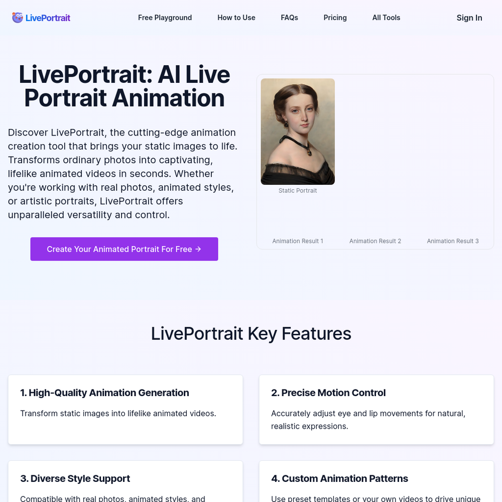 LivePortrait website screenshot LivePortrait website screenshot