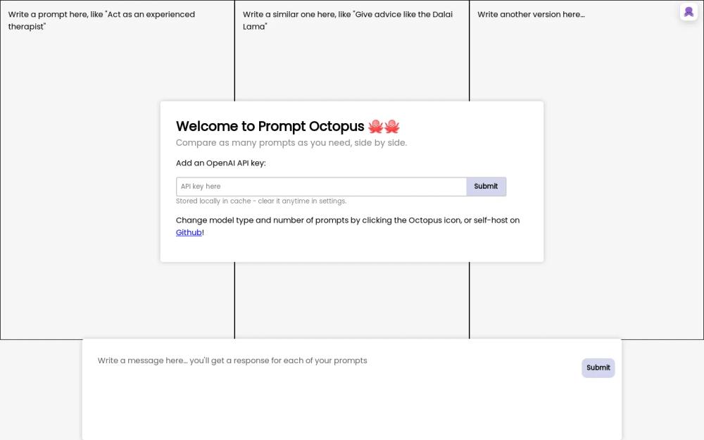 Prompt Octopus website screenshot Prompt Octopus website screenshot