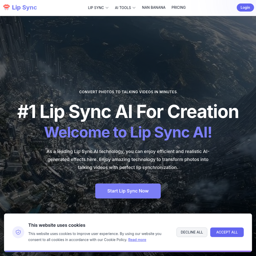 Lip Sync AI website screenshot Lip Sync AI website screenshot