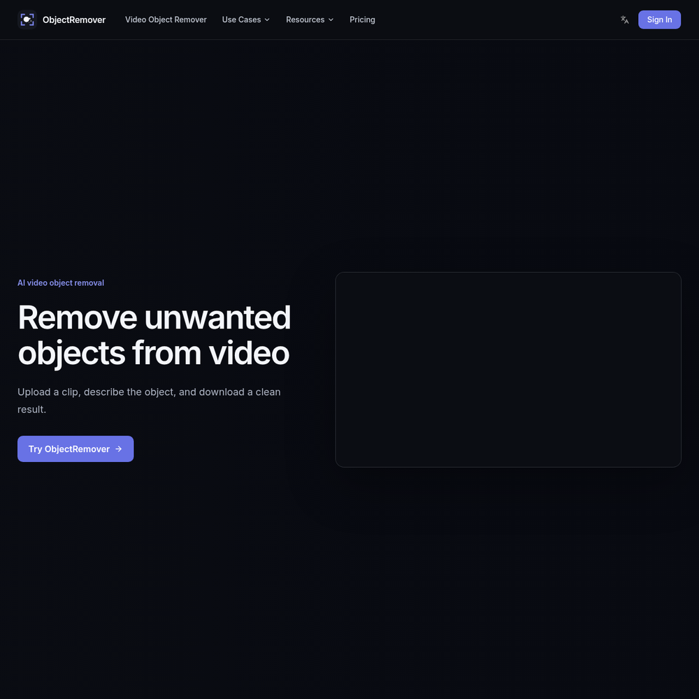 AI Video Object Remover website screenshot AI Video Object Remover website screenshot
