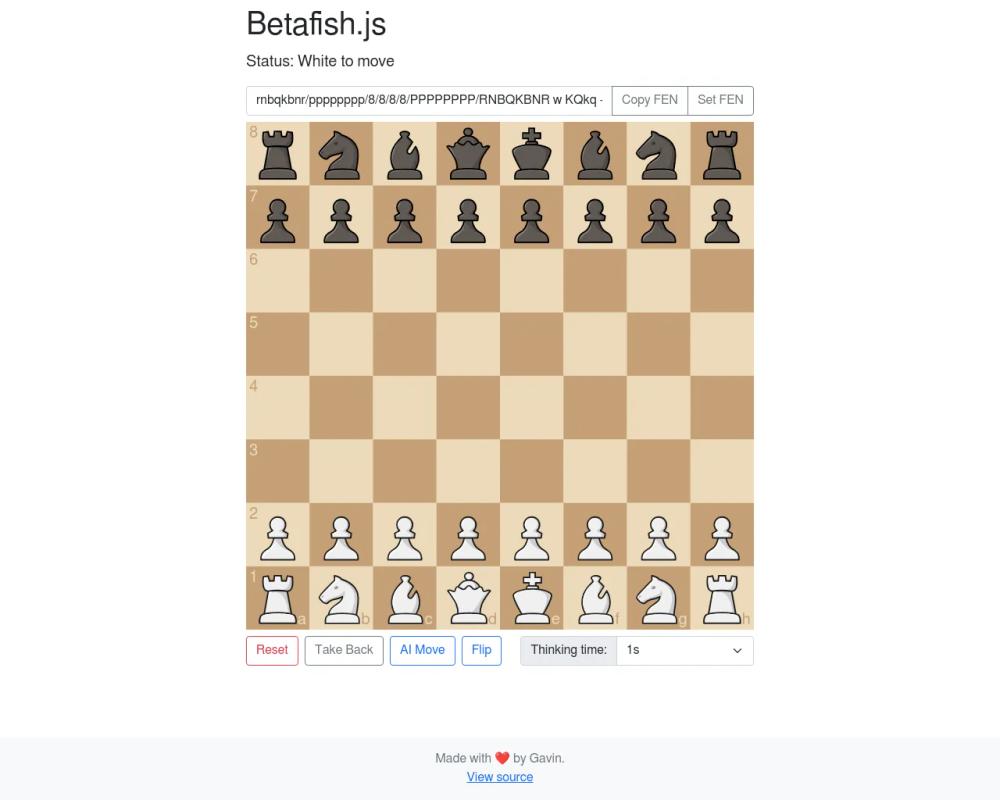 Chess AI website screenshot Chess AI website screenshot