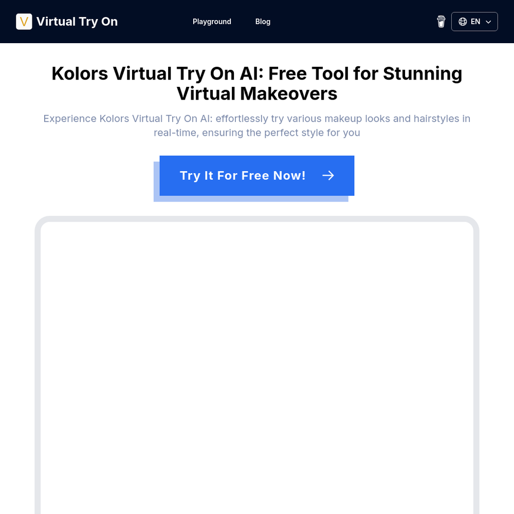 Kolors Virtual Try On website screenshot Kolors Virtual Try On website screenshot