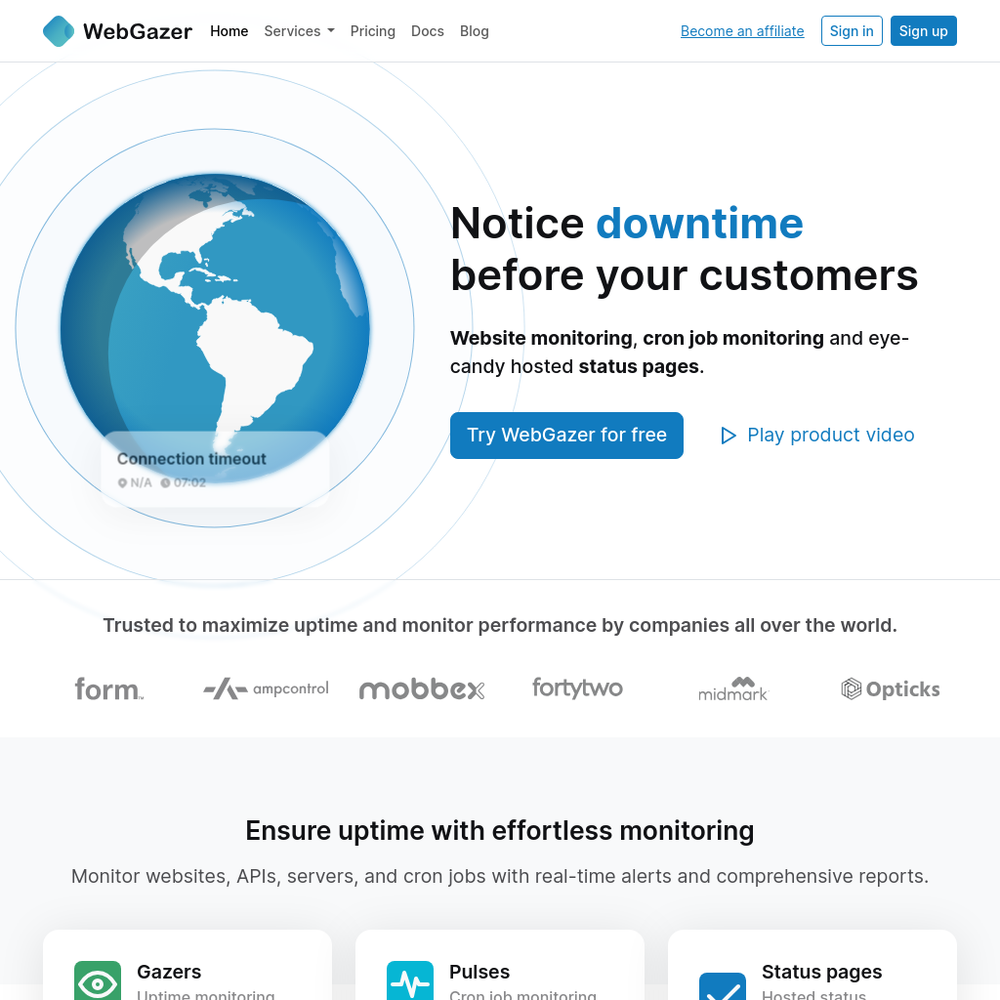 WebGazer website screenshot WebGazer website screenshot