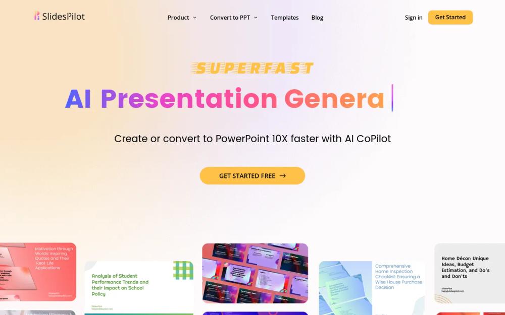 SlidesPilot website screenshot SlidesPilot website screenshot