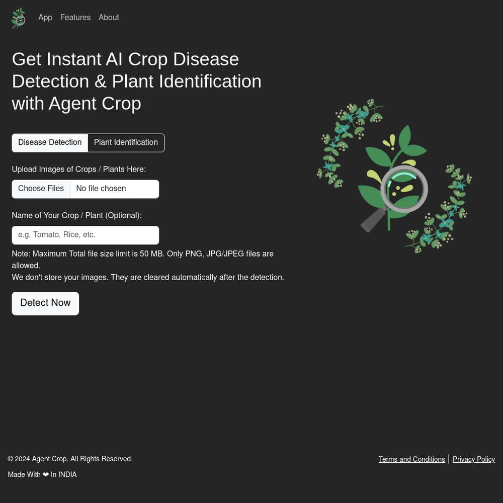 Agent Crop website screenshot Agent Crop website screenshot