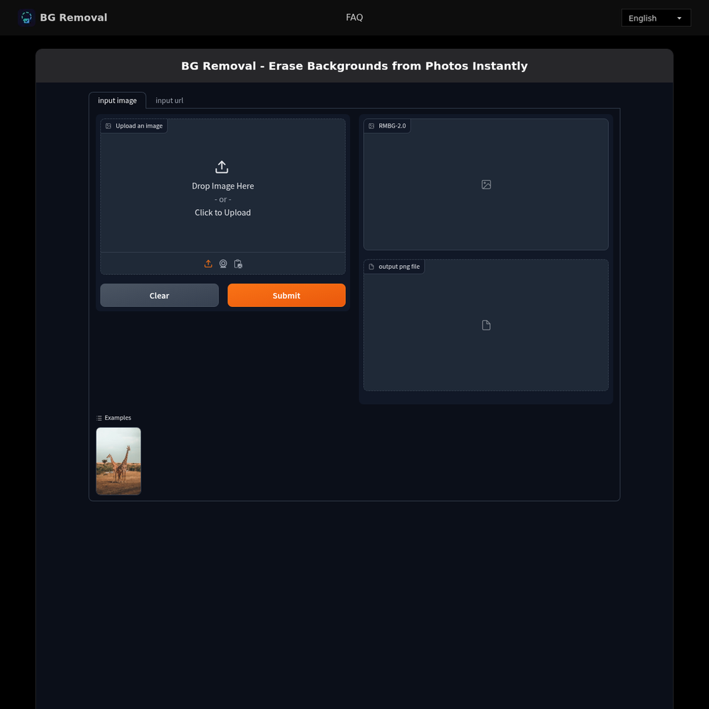 BG Removal Online website screenshot BG Removal Online website screenshot