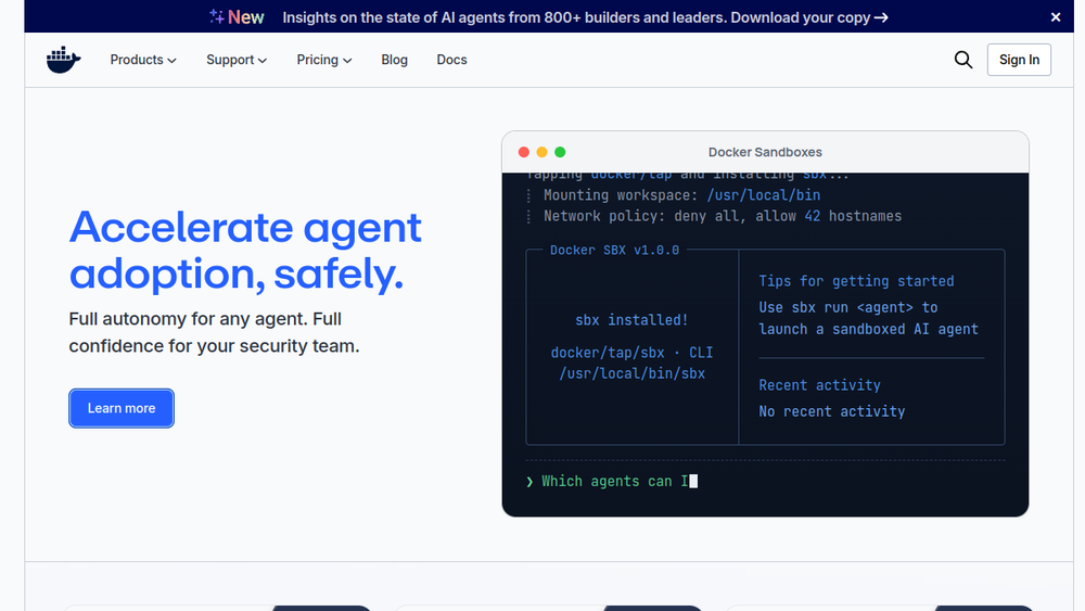 Docker website screenshot Docker website screenshot
