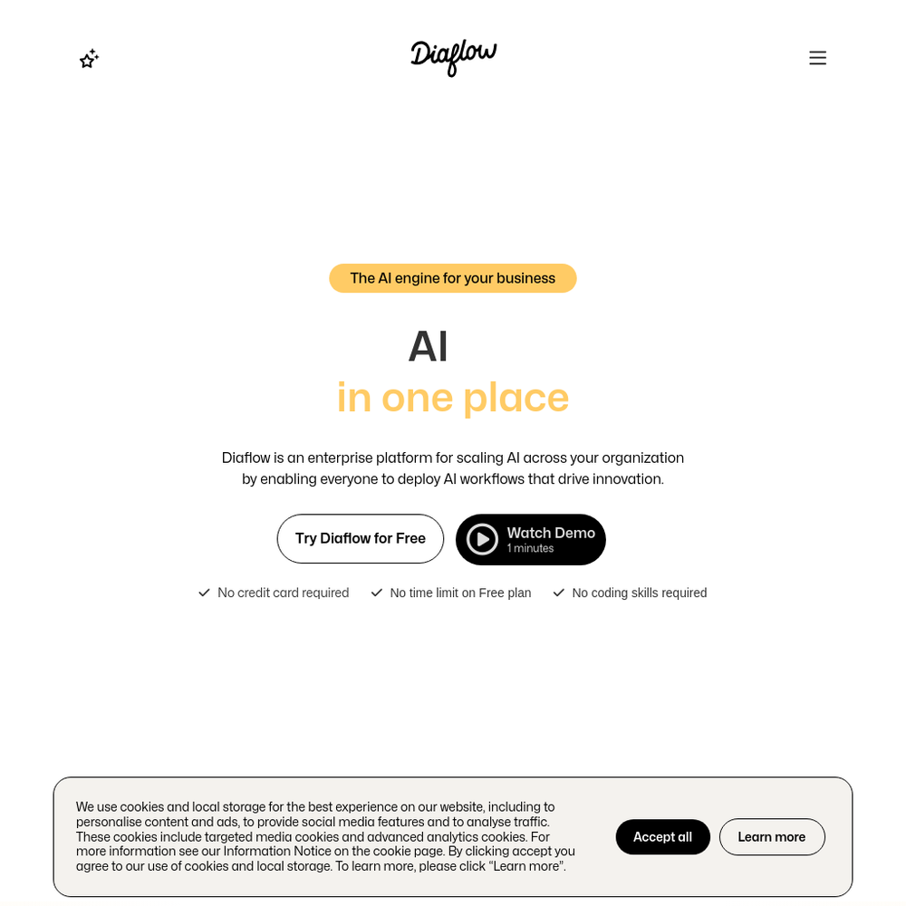 Diaflow website screenshot Diaflow website screenshot