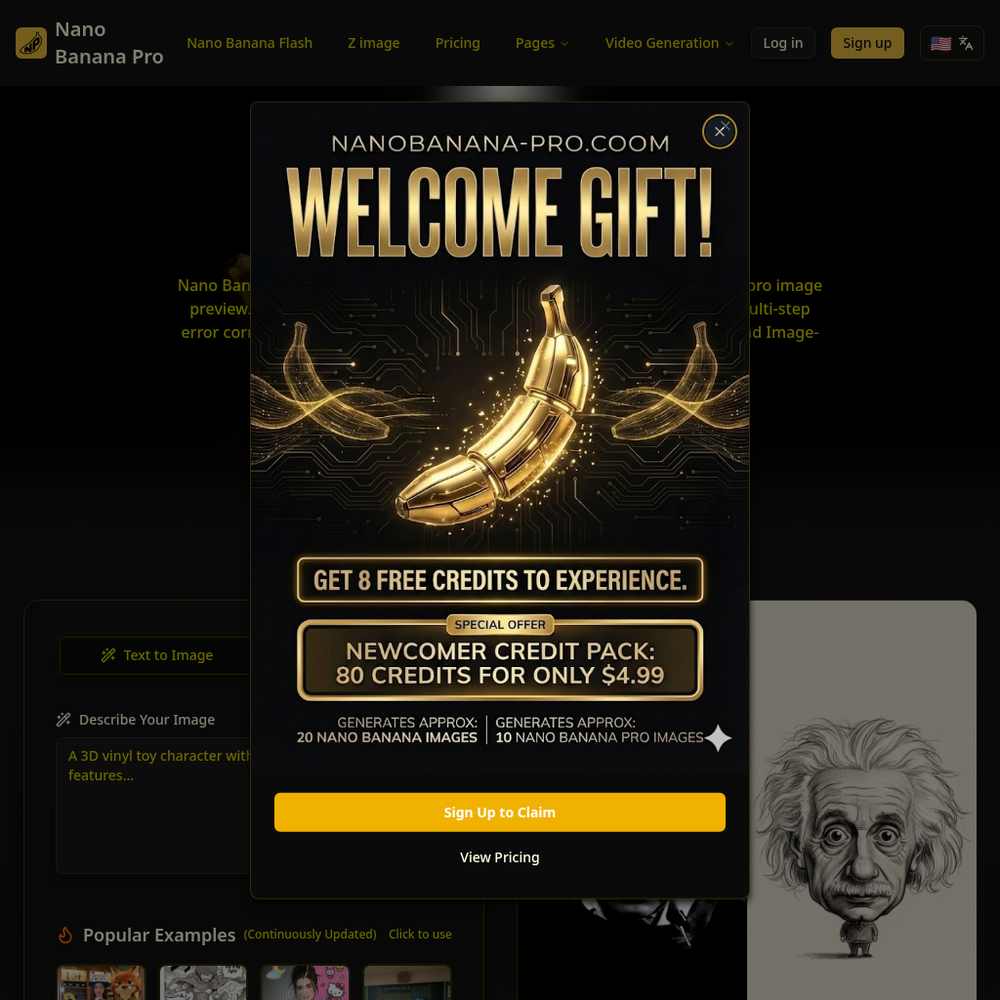 Nano Banana Pro website screenshot Nano Banana Pro website screenshot