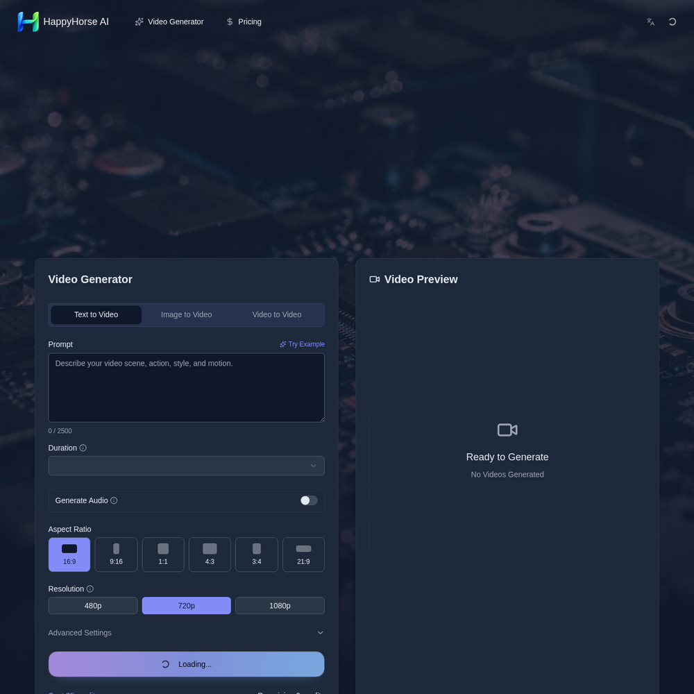 HappyHorse AI website screenshot HappyHorse AI website screenshot