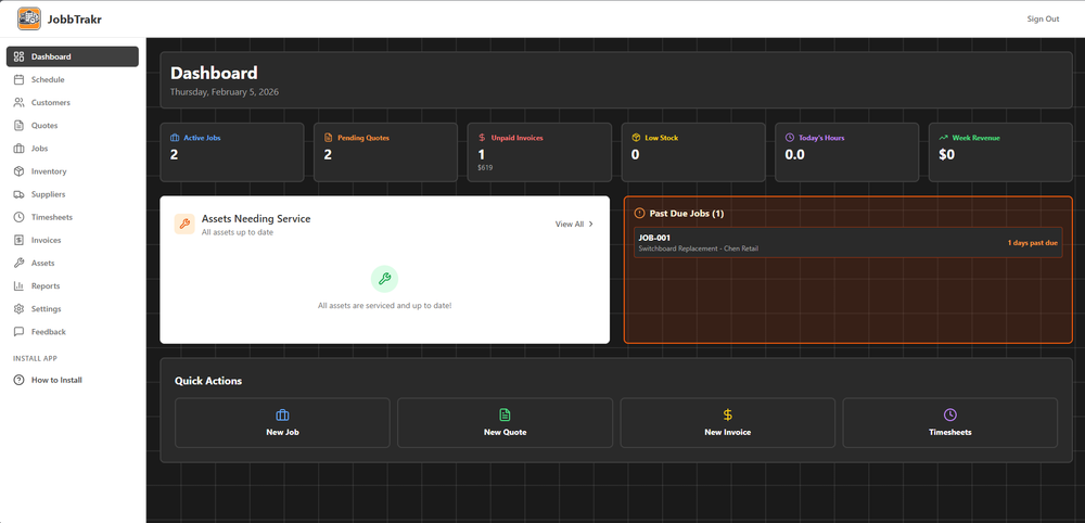 Screenshot of JobbTrakr Screenshot of JobbTrakr