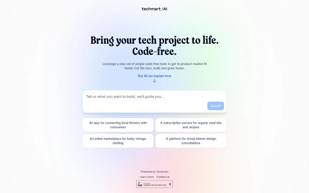 Techmart AI website screenshot Techmart AI website screenshot