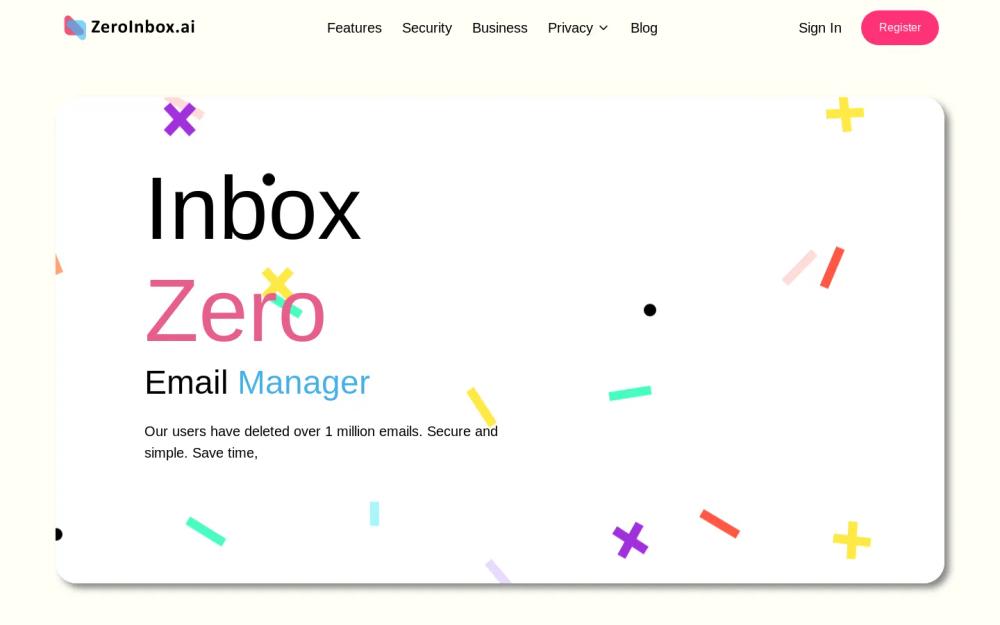 Inbox Zero AI website screenshot Inbox Zero AI website screenshot