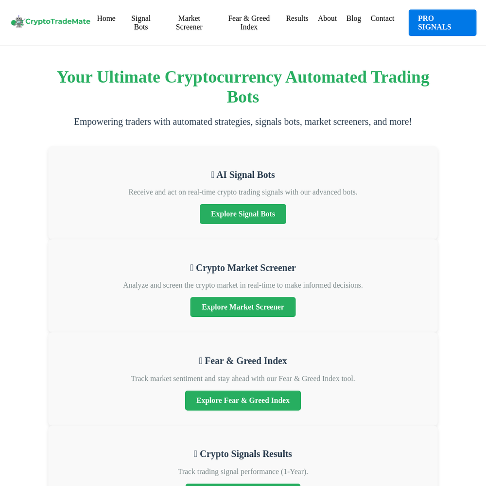 CryptoTradeMate website screenshot CryptoTradeMate website screenshot