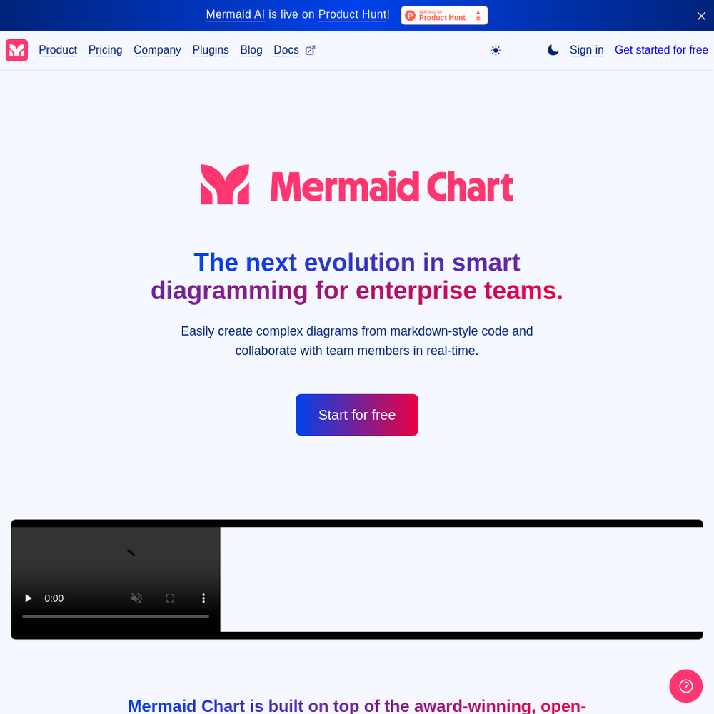 Mermaid Chart website screenshot Mermaid Chart website screenshot