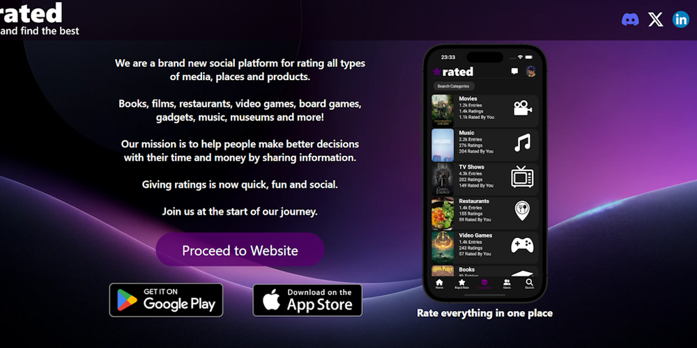 Rated website screenshot Rated website screenshot