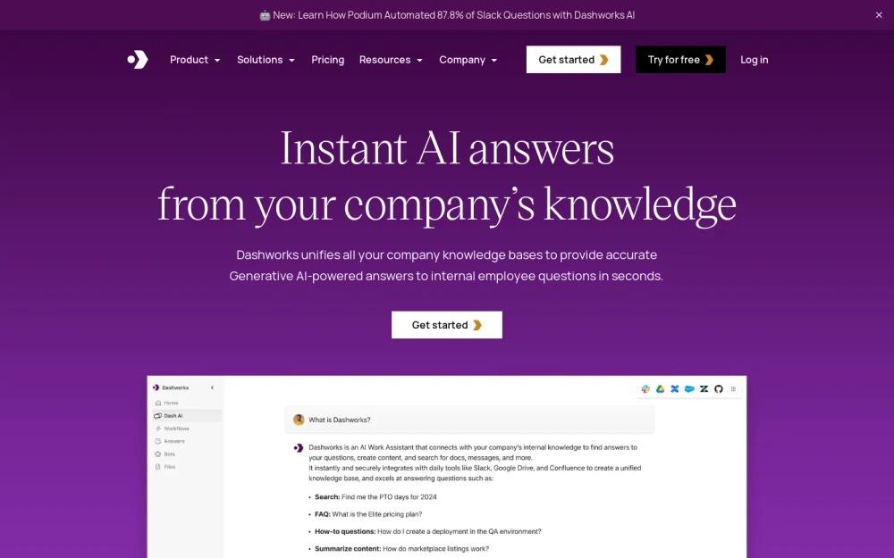 Dash AI website screenshot Dash AI website screenshot