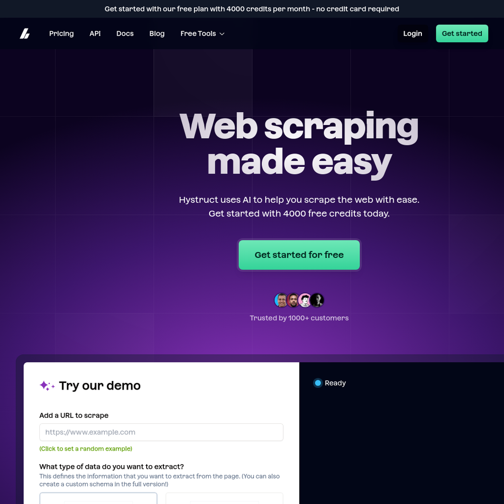 Hystruct AI website screenshot Hystruct AI website screenshot