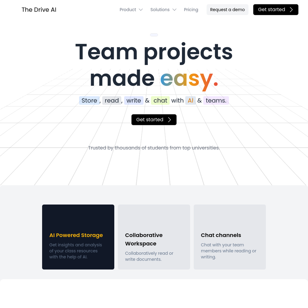 The Drive AI website screenshot The Drive AI website screenshot